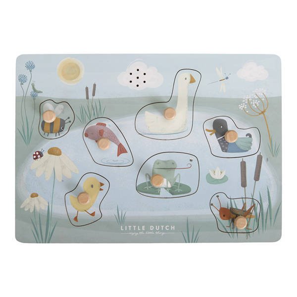Little Dutch Puzzle Dźwiękowe Little Goose 12m+