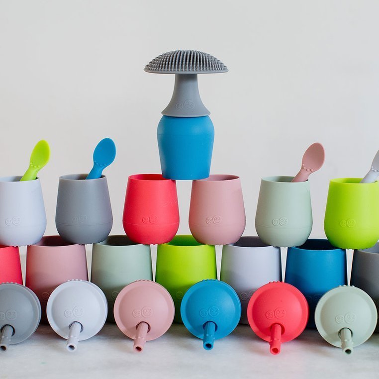 EZPZ Myjka Czyścik Silikonowy do Naczyń Szara Bez Bakterii