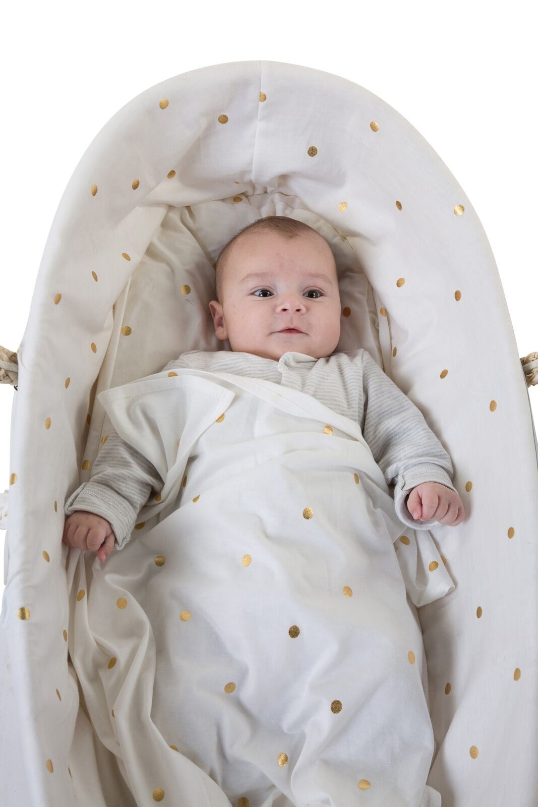 Childhome Pokrowiec do kosza Mojżesza Jersey Gold Dots