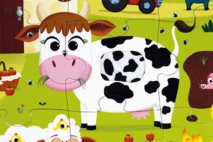 Janod Puzzle Sensoryczne Farma 20el 3+