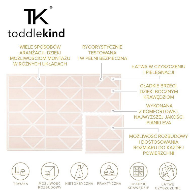 Toddlekind Mata Piankowa Puzzle Nordic Vintage Nude Pink 120x180cm