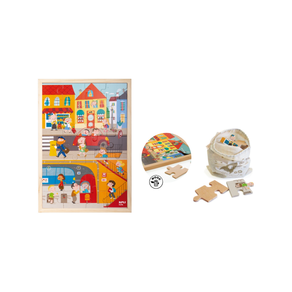 Apli Kids Puzzle Drewniane Miasto 28el 4+