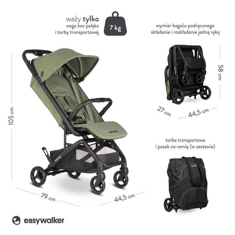 Easywalker Miley² Wózek Spacerowy Sage Green | Od urodzenia