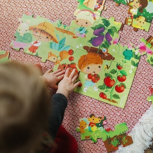 Janod Puzzle w Walizce Ogród 36el 4+