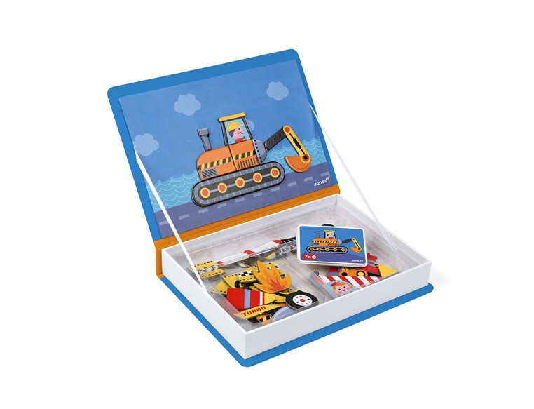 Janod Układanka Magnetyczna Pojazdy 3+ | Magnetibook