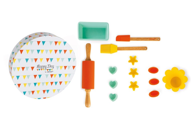 Janod Zestaw do pieczenia ciasteczek Happy Day 14el 3+