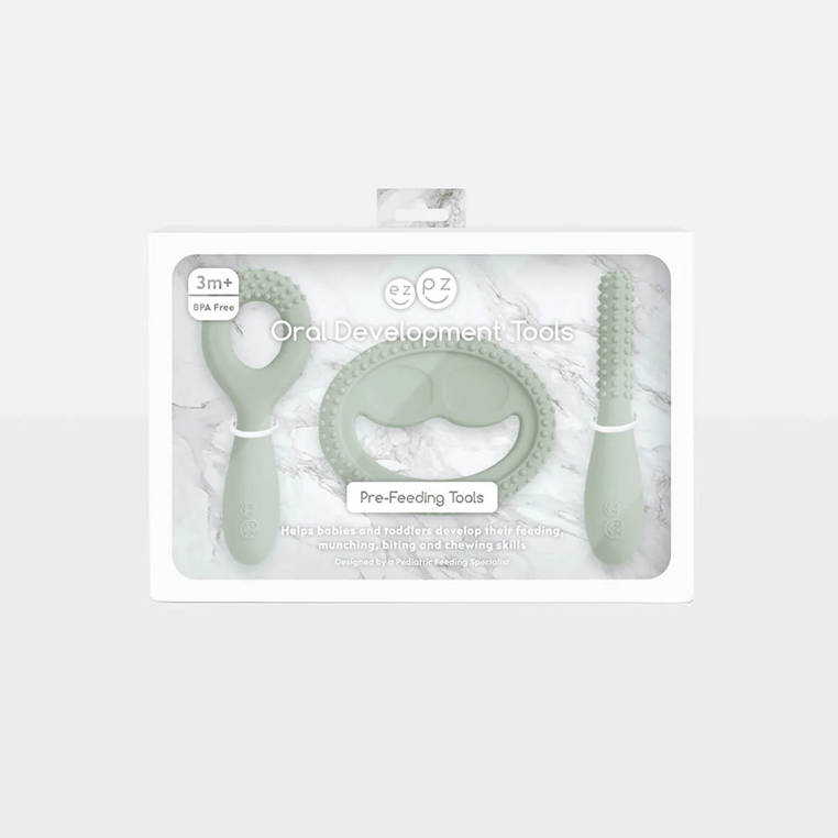 EZPZ,  Zestaw silikonowych gryzaków sensomotorycznych zielony