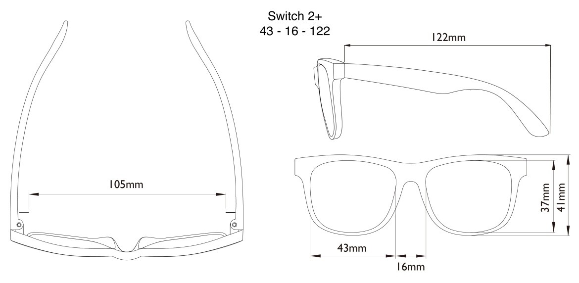 Real Kids Okulary Switch Blue-Purple 2-4 lata
