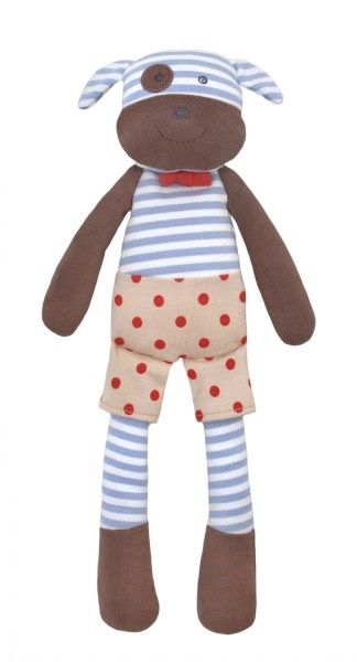 Organic Farm Buddies Piesek Przytulanka i Grzechotka 0+