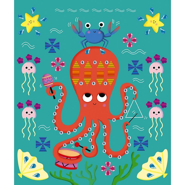 Janod Zestaw Kreatywny Kryształki i Naklejki Fiesta 4+