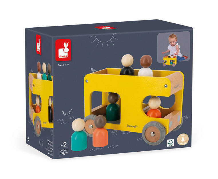 Janod Autobus Szkolny Drewniany 2+