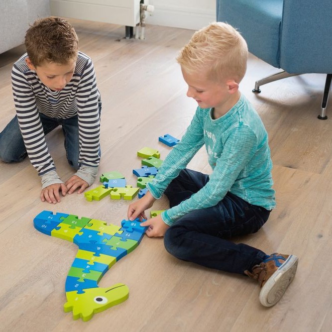 BS Toys Puzzle Żyrafa A-Z Drewniane 26el 4+