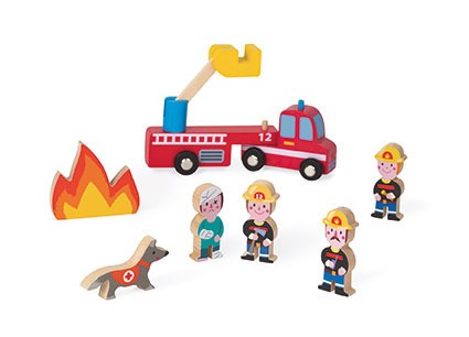 Janod Strażacy Zestaw Drewniany 8 el. 3+
