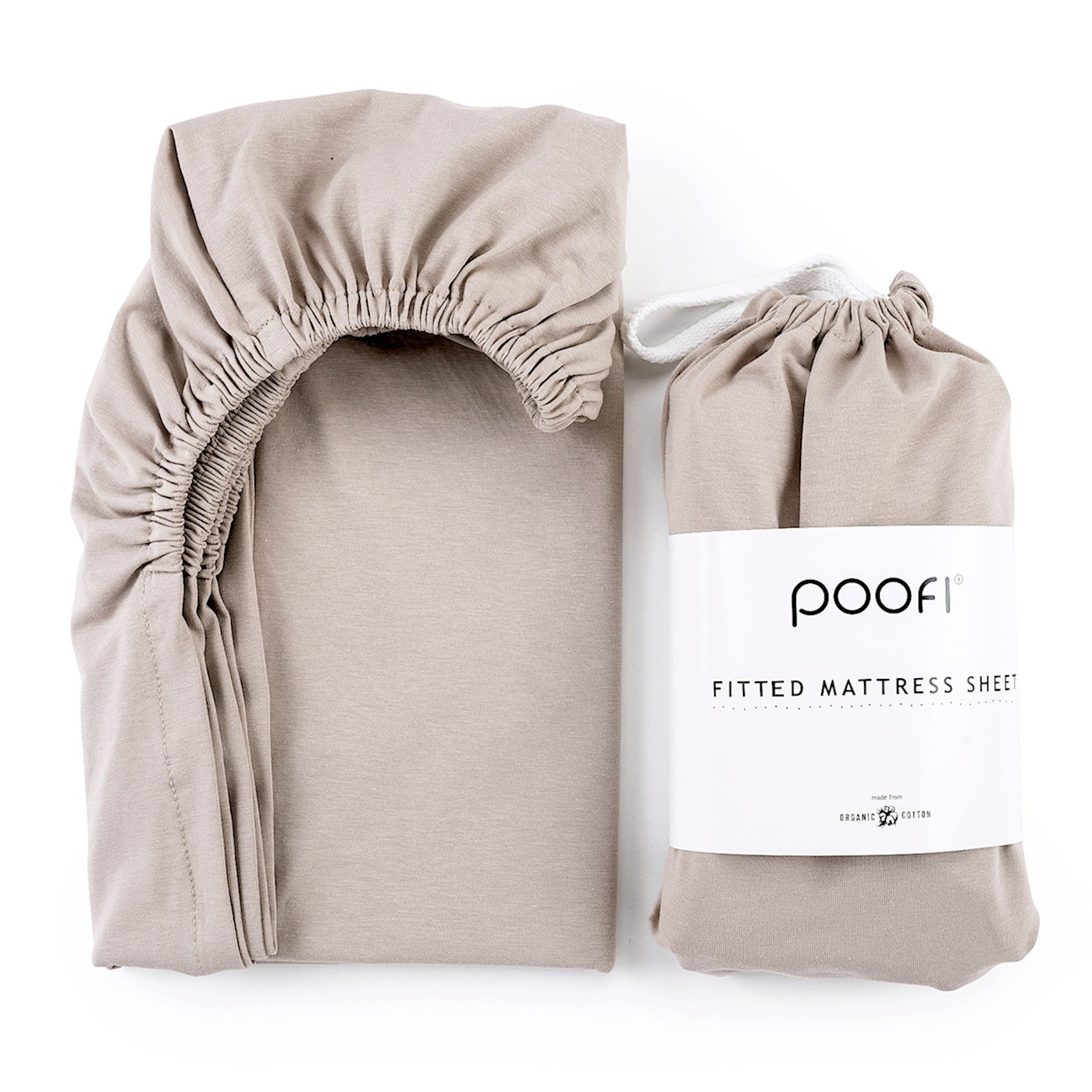 Poofi Prześcieradło Organic&Color 60x120 - Nugat