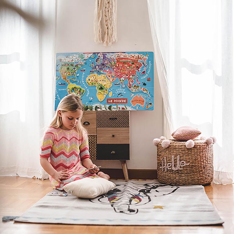 Janod Puzzle magnetyczne Mapa Świata 92el 3+