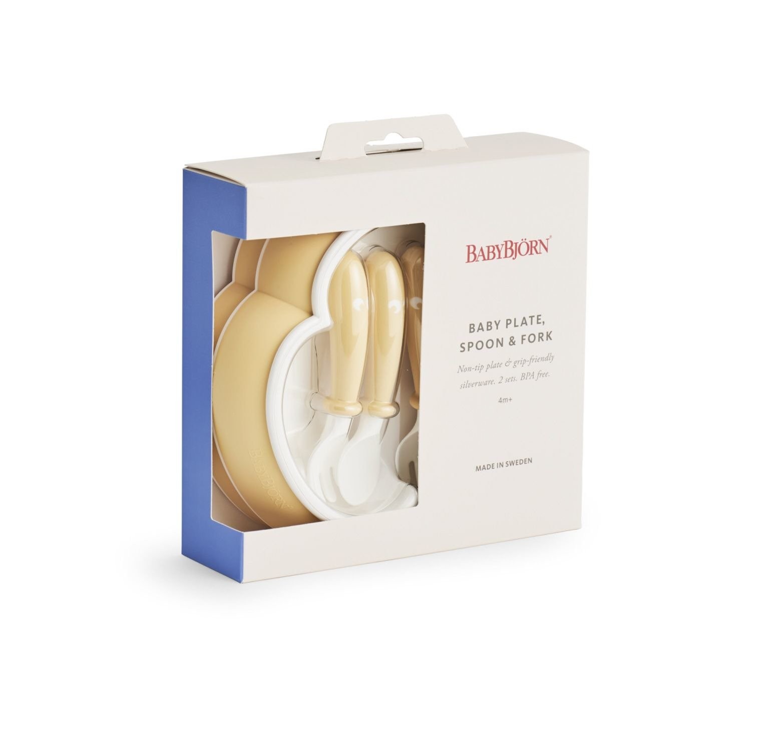 BABYBJÖRN Talerzyki ze sztućcami Powder Yellow 4m+