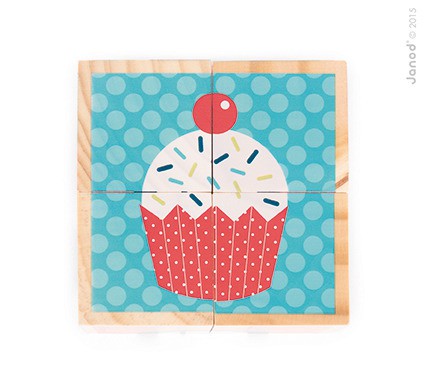 Janod Klocki Puzzle 6w1 Pierwsze słowa 18m+