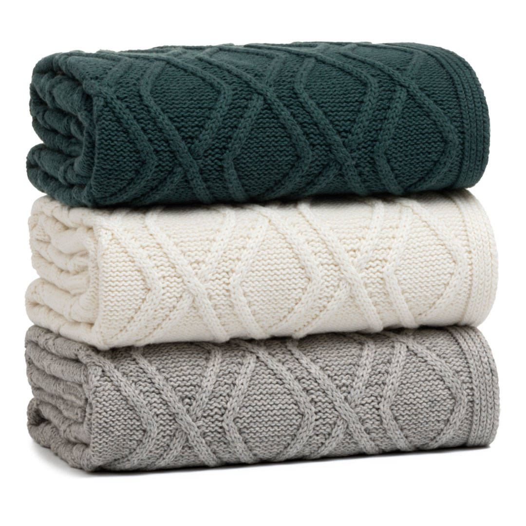 Pink no more Koc z merino Cosy Green 60x80cm