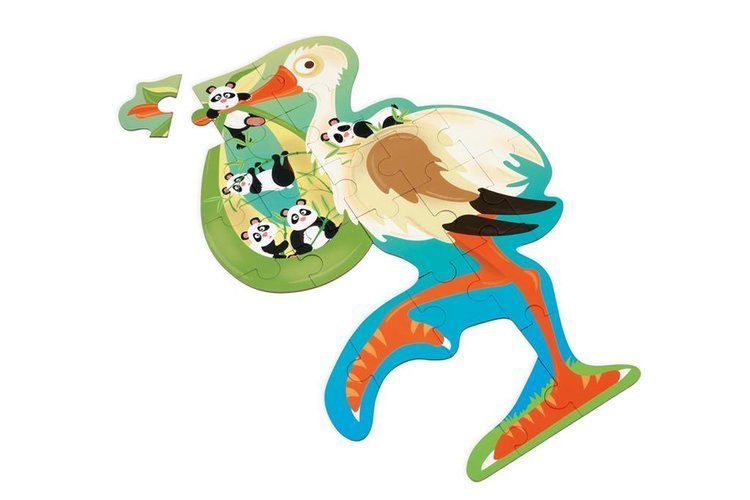 Scratch Puzzle Bocian konturowe 24el 3+