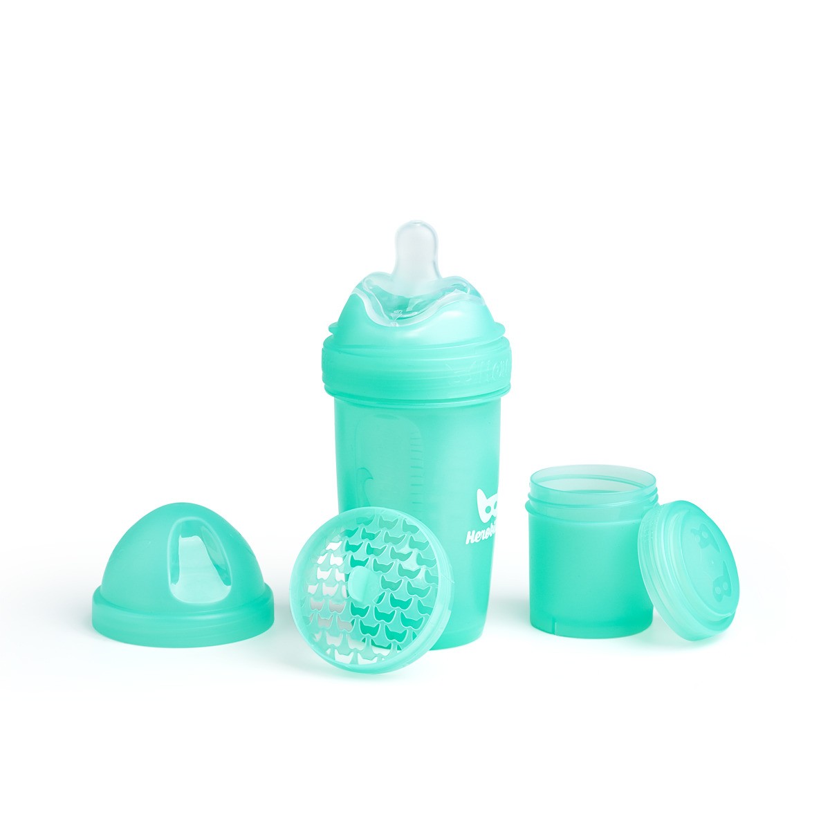 Herobility Butelka antykolkowa Herobottle 240ml turkusowa 2+