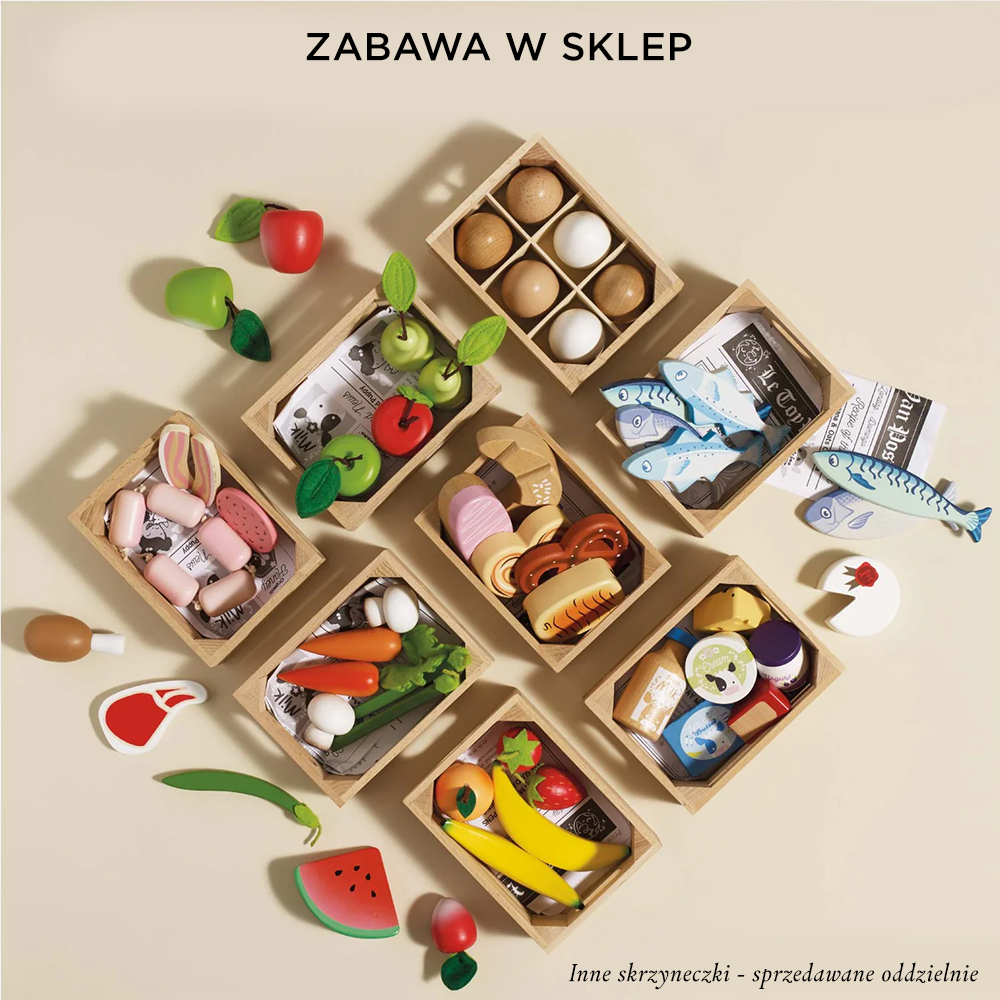 Le Toy Van Drewniany zestaw do zabawy w sklep – nabiał 2+