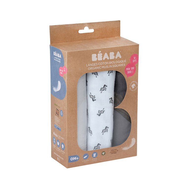 Beaba Muślinowe Pieluszki-Kocyki 70x70cm 3szt 0+