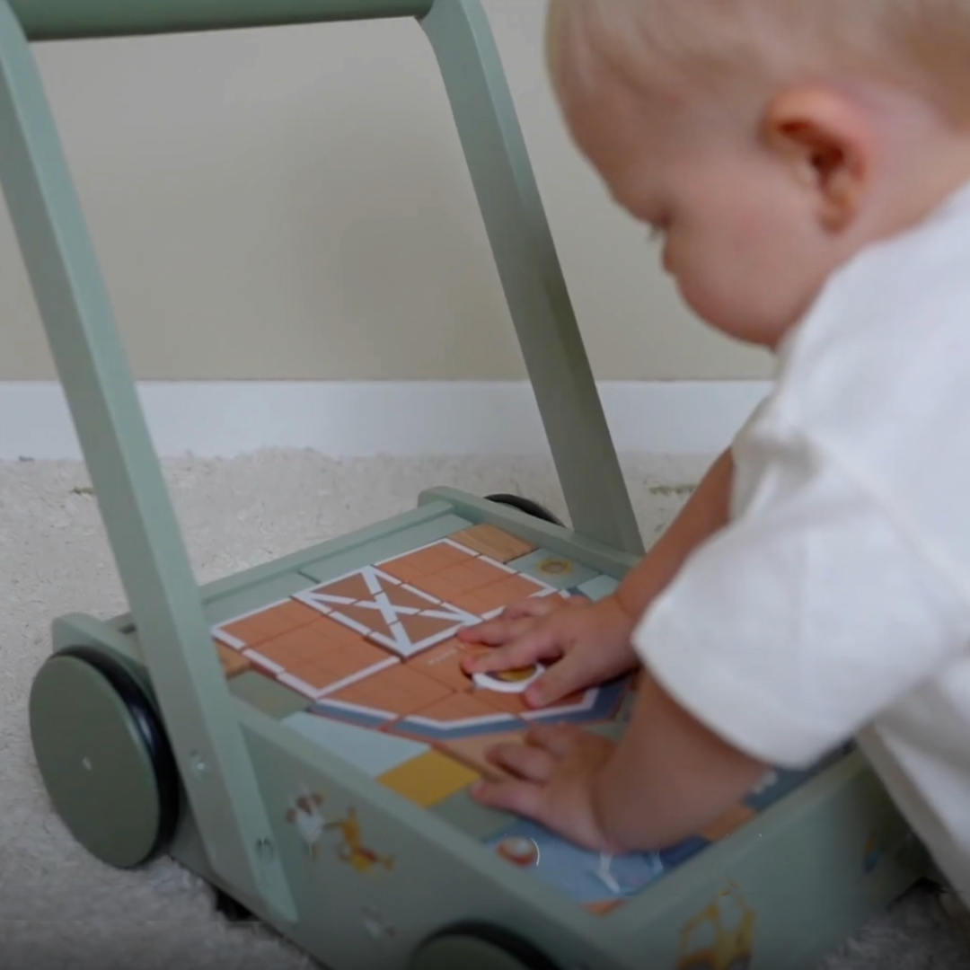 Little Dutch Wózek z klockami Little Farm 1+ | Edukacyjny