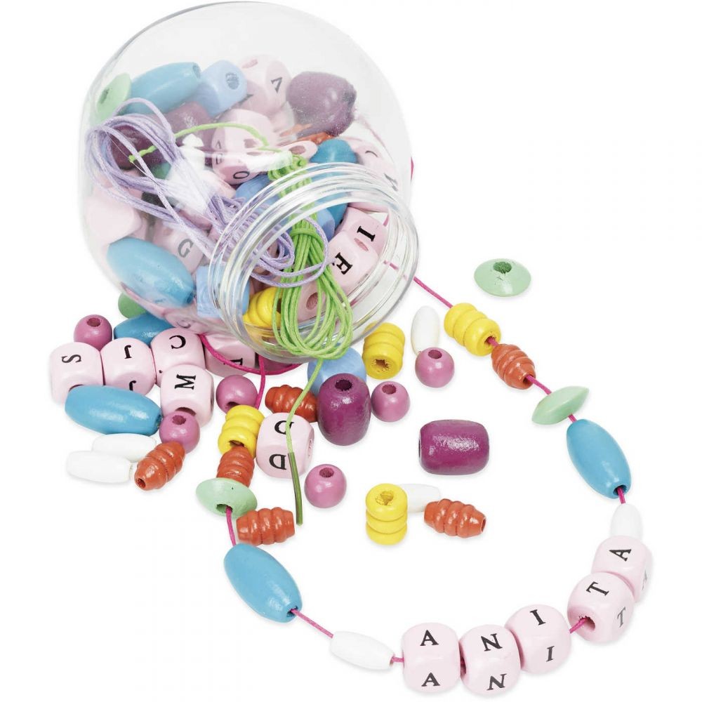 Vilac Koraliki Drewniane do Nawlekania 126 szt 4+