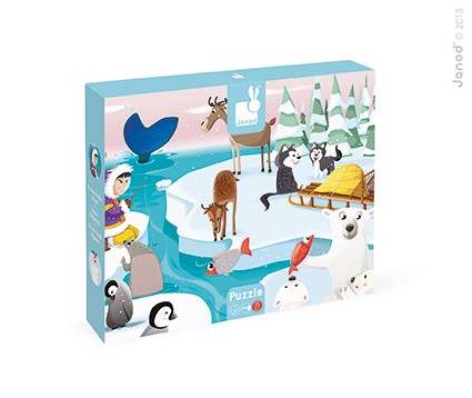 Janod Puzzle Sensoryczne Lodowa Kraina 20el 3+