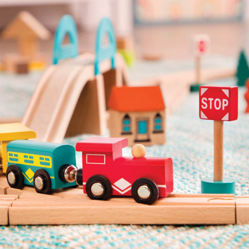 Btoys Górska Kolejka z Drewnianymi Torami 47el 3+