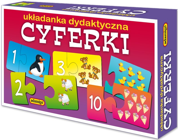 Gra cyferki puzzlowa układanka dydaktyczna 1+
