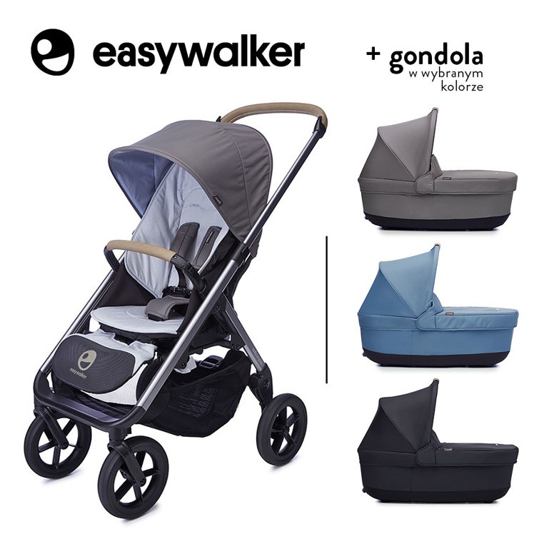 Easywalker Mosey+ Wózek Głęboko-Spacerowy Pebble Grey