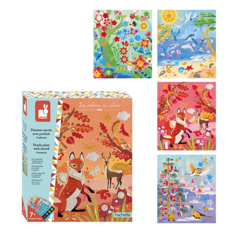 Janod Zestaw Kreatywny Perłowe Plakatówki 4 Pory Roku 7+