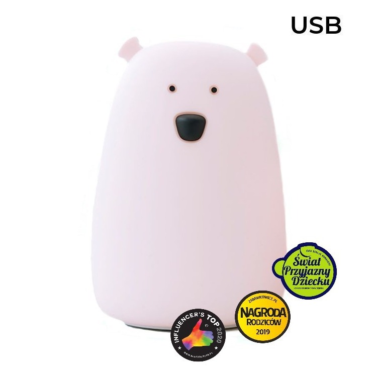 Rabbit&Friends, Lampka miś duży- różowy