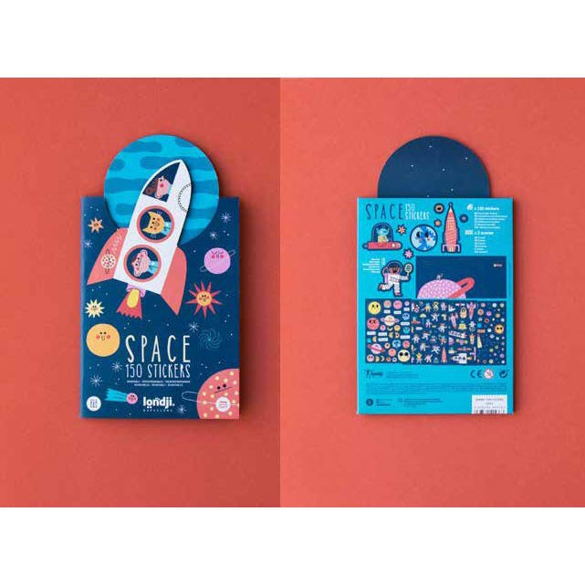 Londji Naklejki Wielorazowe Kosmos 150 el 3+