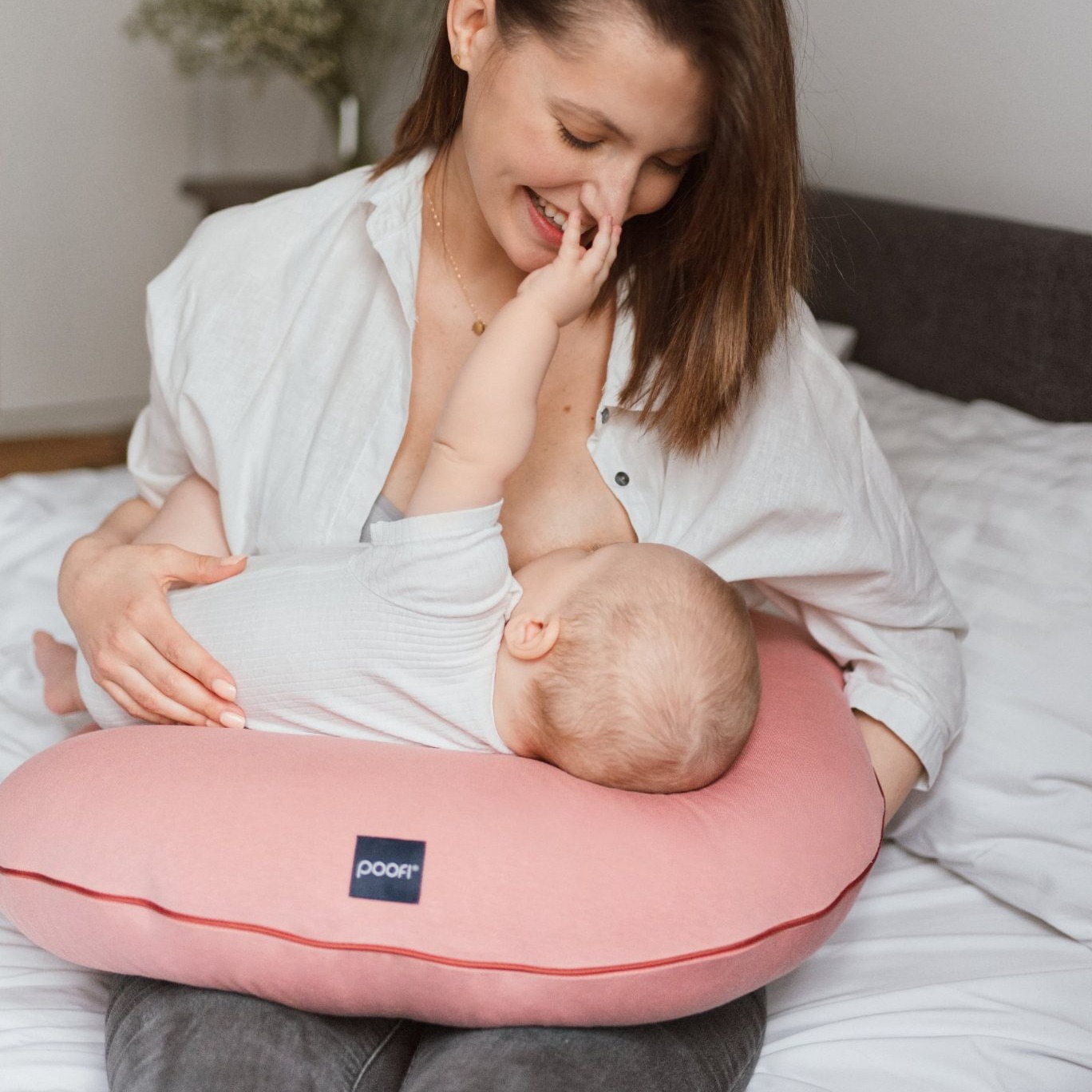 Poofi Poduszka do karmienia Organic - herbaciana róża 0+