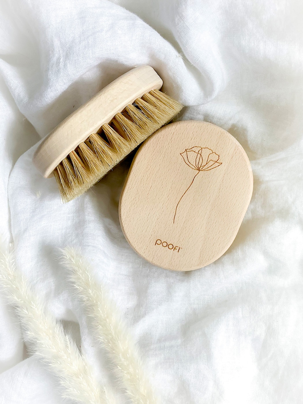 Poofi Szczotka do ciała z włosia - Delikatny Masaż 1+