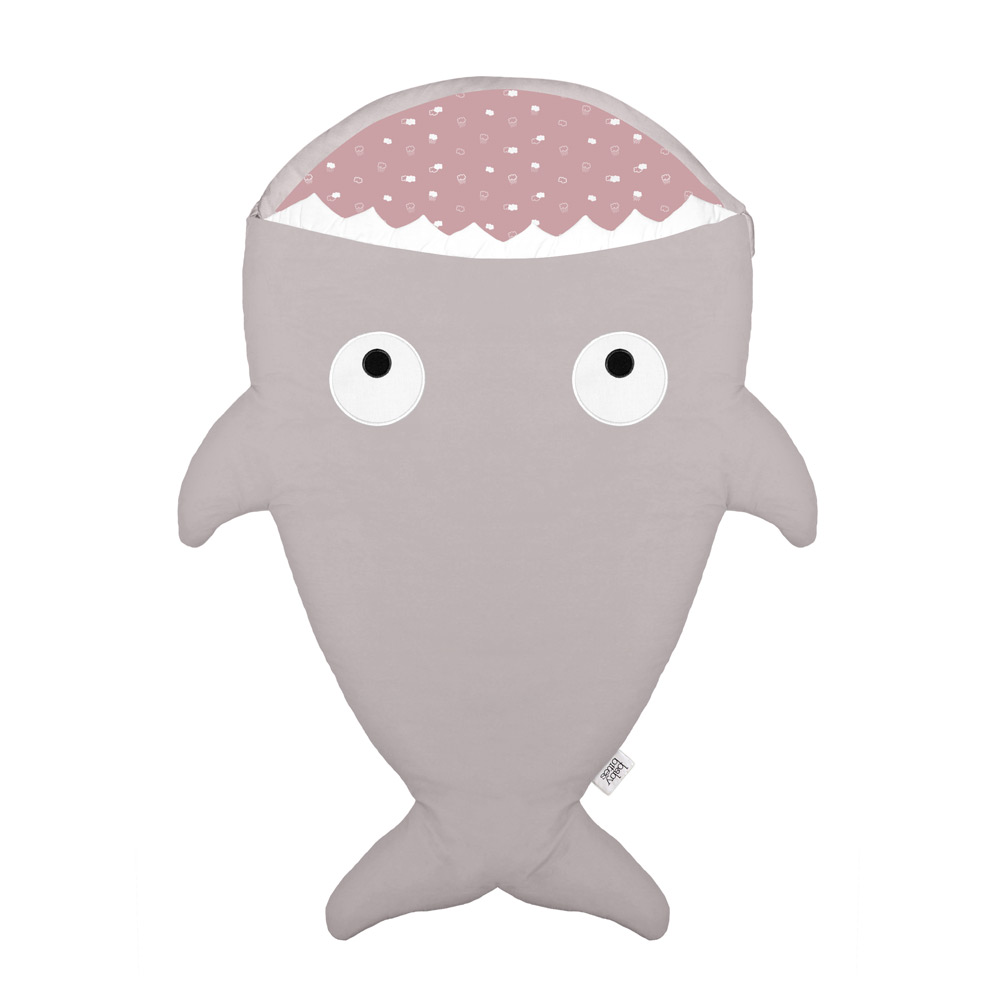 Baby Bites, Śpiworek zimowy Shark (1-18 miesięcy) Stone/Pink