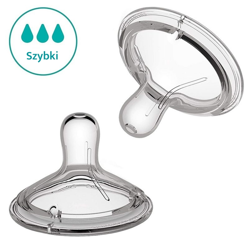 Nanobebe Smoczek Silikonowy Szybki Przepływ 2 szt. 6m+