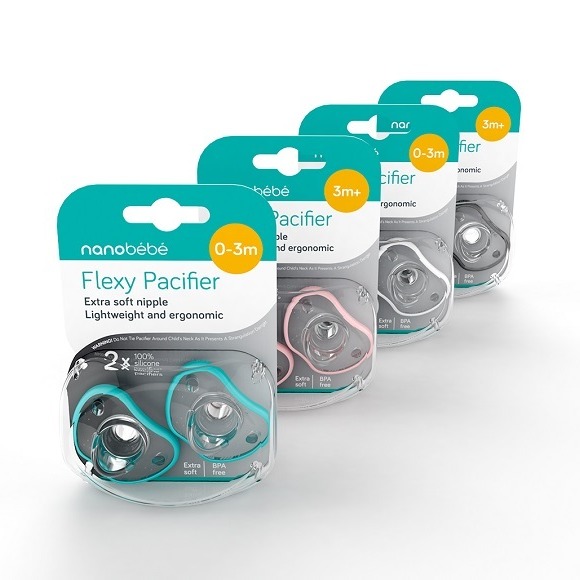 Nanobebe Smoczek Usokajający Flexy 3m+ 2szt Biały