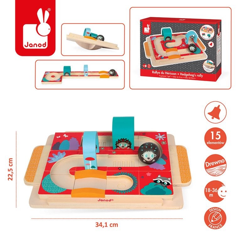 Janod Układanka Tor dla Kuli Jeżyk 18m+