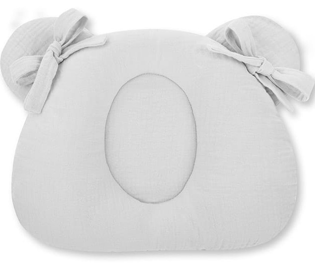Sleepee, Poduszka muślinowa z wgłębieniem na główkę  Grey