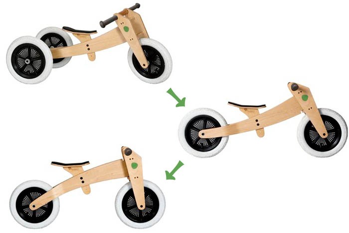 Drewniany rowerek biegowy Koru 3w1 1+