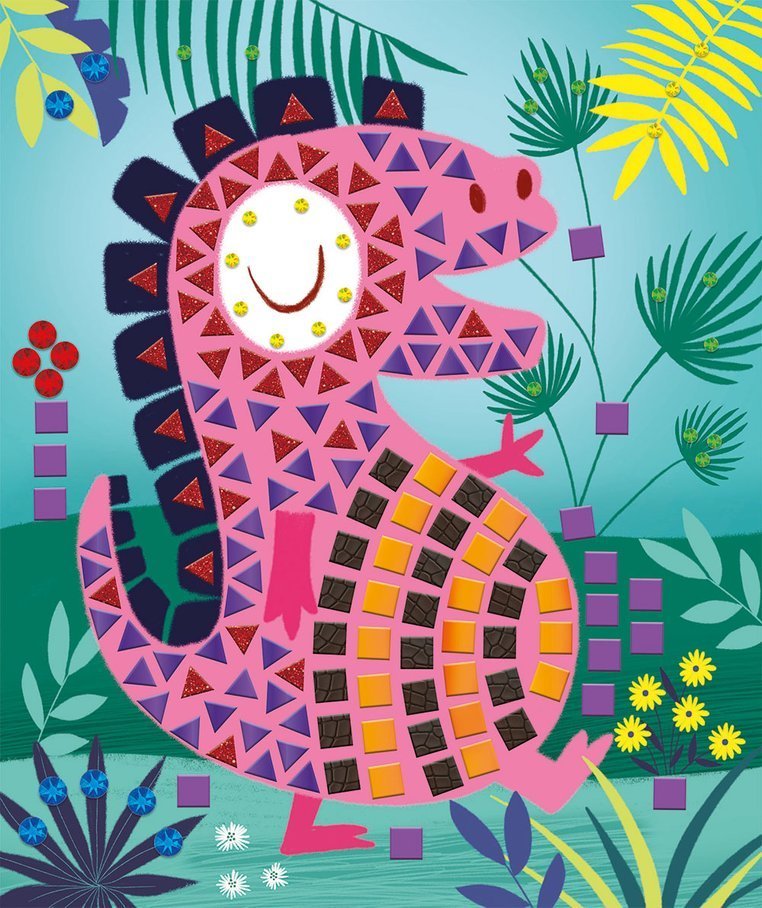 Janod Zestaw Kreatywny Mozaika Dinozaury 4+