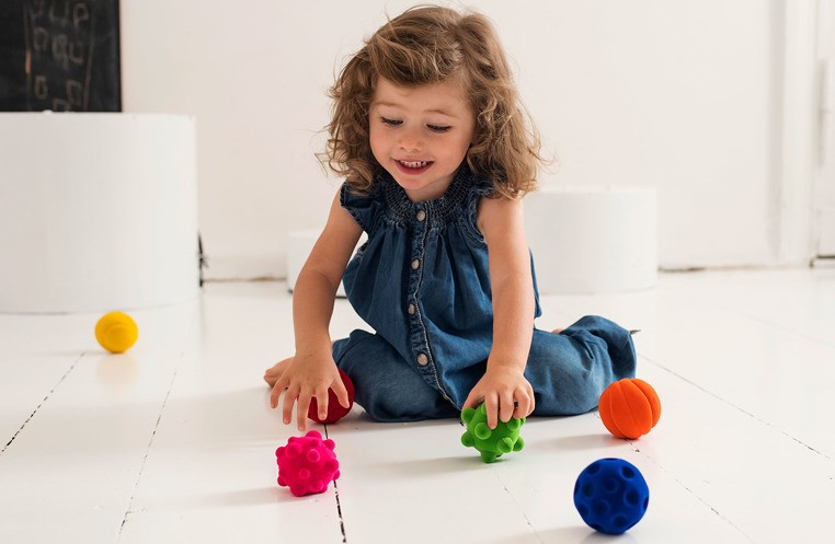 Rubbabu Piłka Sensoryczna Żółta Mała 0+