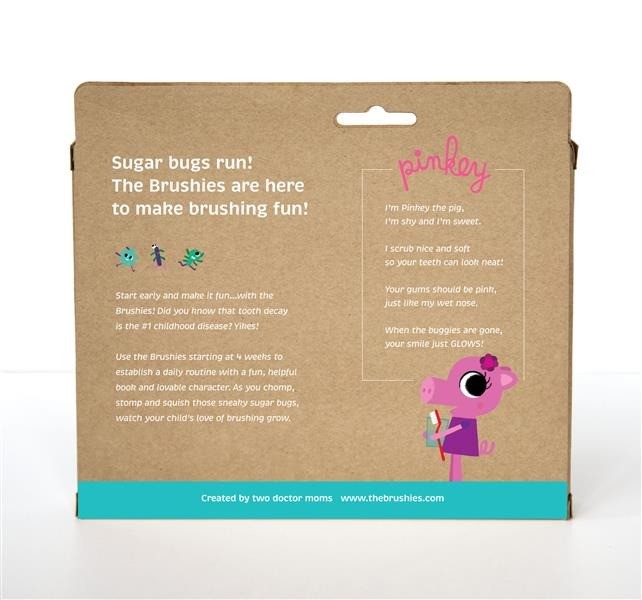 The Brushies Silikonowa Szczoteczka na Palec Świnka PINKEY 0+ | Fabryka Wafelków