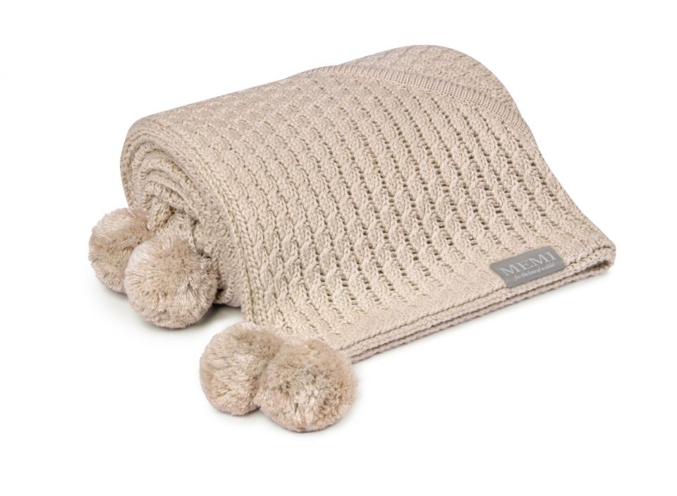 My Memi Kocyk bambusowy z kapturkiem 90x90 beige 0+