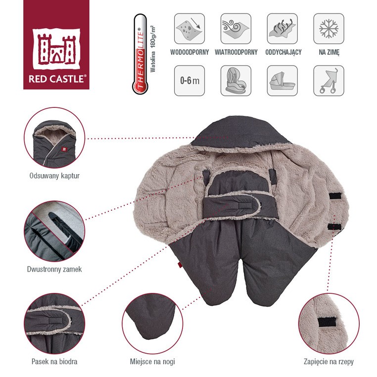 Red Castle Otulacz Rożek Babynomade Tenderness 0-6m Heather Grey