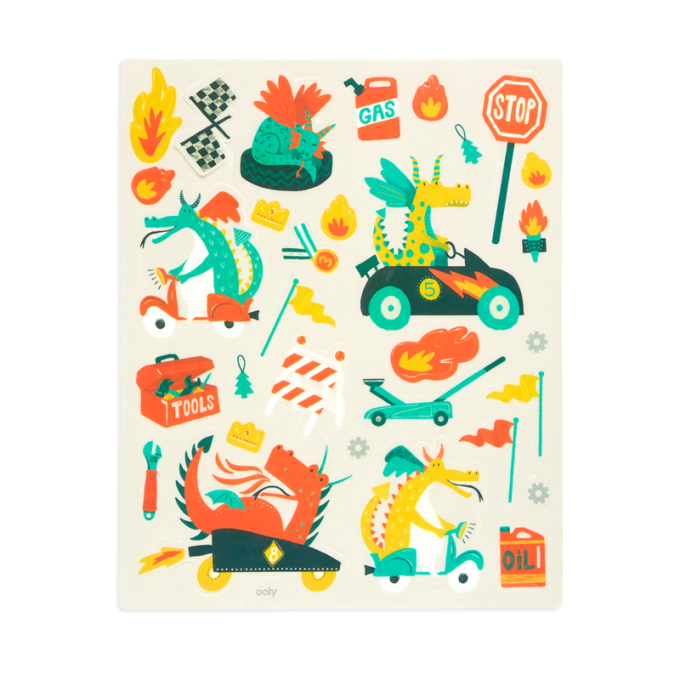 Ooly, Naklejki Wielorazowe Play Again - Wyścigi Smoków