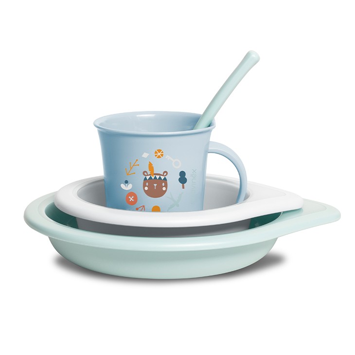 Suavinex Zestaw do karmienia Forest Chłopiec 6m+